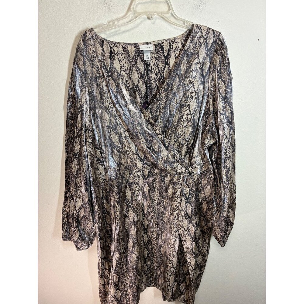 NWT Ava Viv Dress Snake Animal Print Metallic Business Casual Party 3X MSRP $30